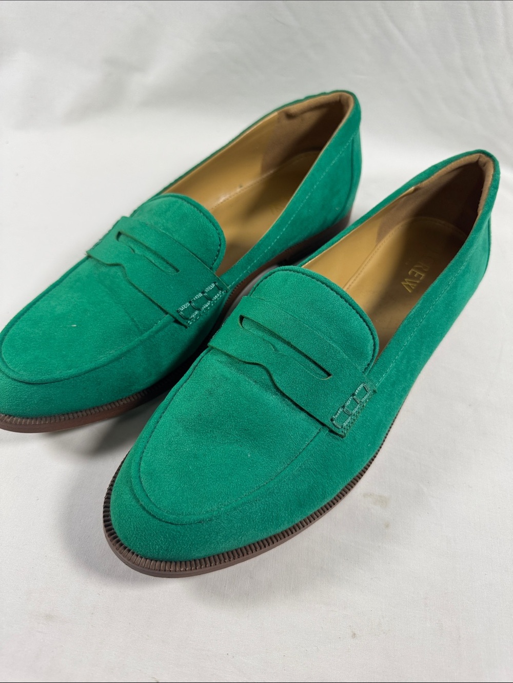 J. Crew Green Suede Loafers